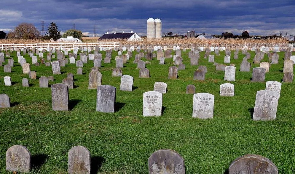Amish hand dug graves